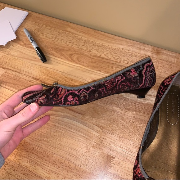 Nine west Brown and Pink Flats Size 8.5 - Picture 2 of 7